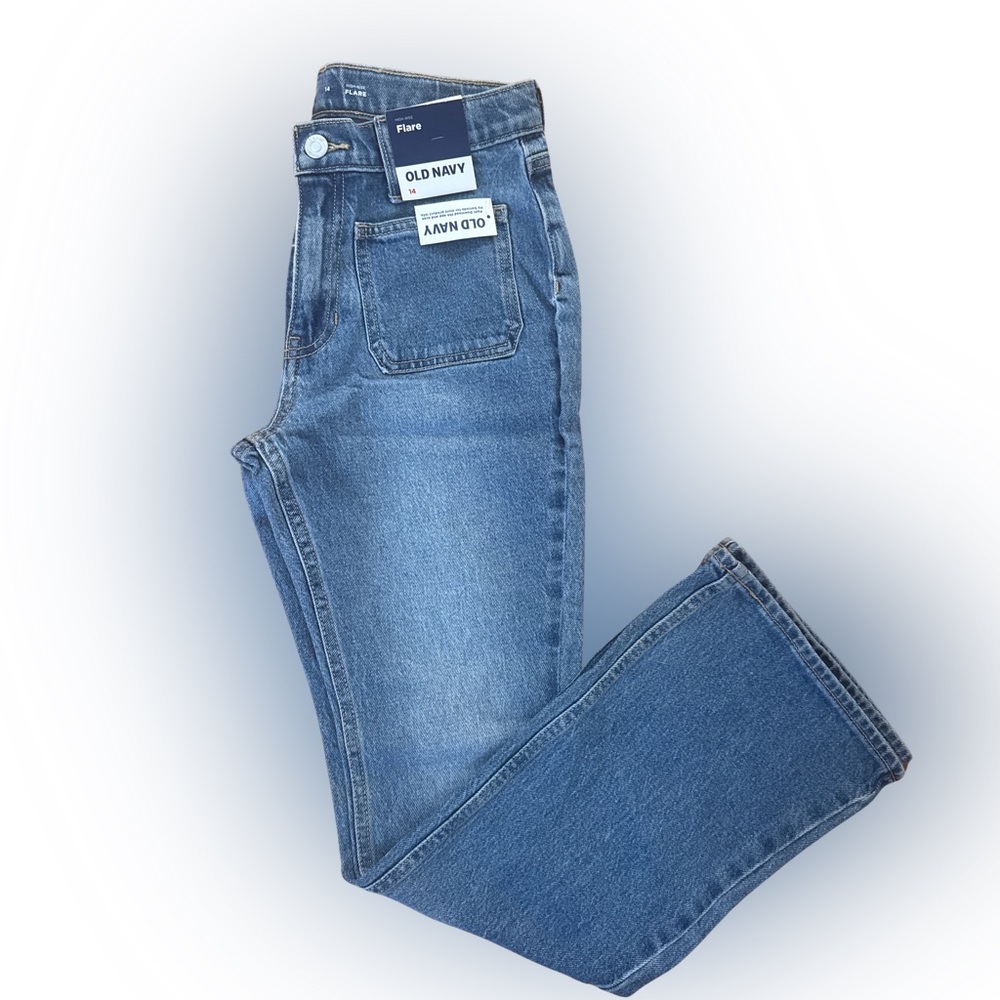 Old Navy Girls Size 14 High-Rise Flare Jeans NEW WITH TAGS
